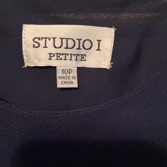 Navy Blue  Sleeveless Dress with Jacket - Jacket Dress - Picture 9 of 14